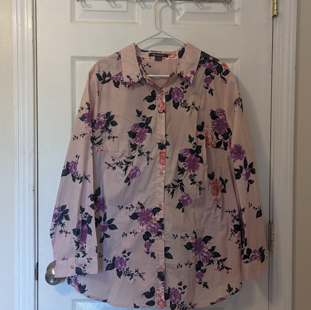 Roaman's Long-Sleeve Kate Big Shirt 22W